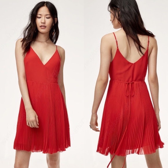 NWT Aritzia Wilfred Beaune Dress in Goji Berry - Picture 1 of 4